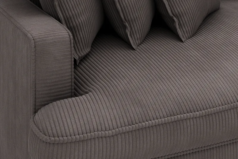 Rossita Lyx 4-seter Ekstra dyp Manchestersofa - Mørkegrå Kordfløyel - Møbler - Sofaer - Fløyel sofaer
