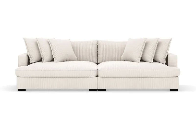 Rossita Lyx 4-seter Ekstra dyp Manchestersofa - Offwhite Manchester - Møbler - Sofaer - Fløyel sofaer