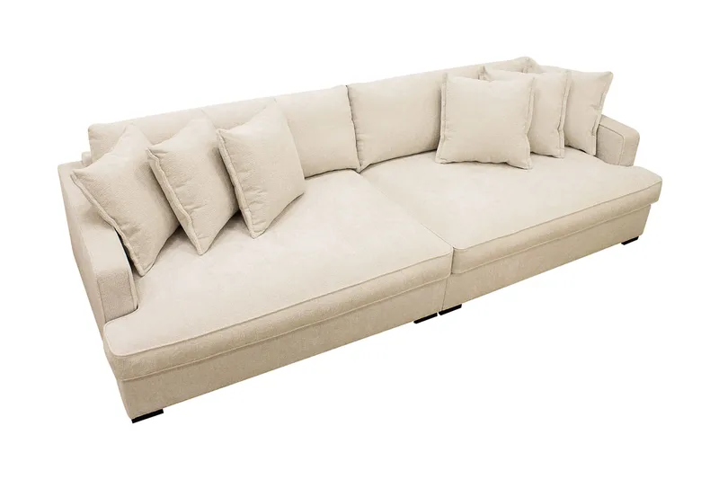 Rossita Lyx 4-seters Ekstra Dyp Sofa i Chenille - Beige - Møbler - Sofaer - 4 seter sofa