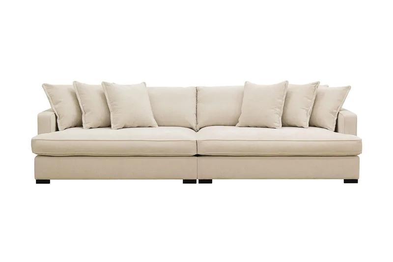Rossita Lyx 4-seters Ekstra Dyp Sofa i Chenille - Beige - Møbler - Sofaer - 4 seter sofa
