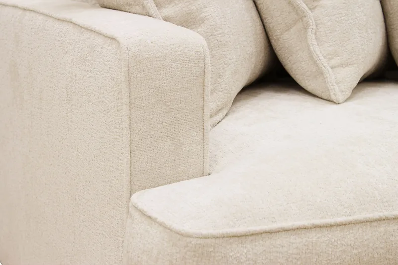 Rossita Lyx 4-seters Ekstra Dyp Sofa i Chenille - Beige - Møbler - Sofaer - 4 seter sofa