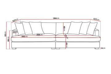 Rossita Lyx 4-seters Ekstra Dyp Sofa i Chenille - Beige - Møbler - Sofaer - 4 seter sofa