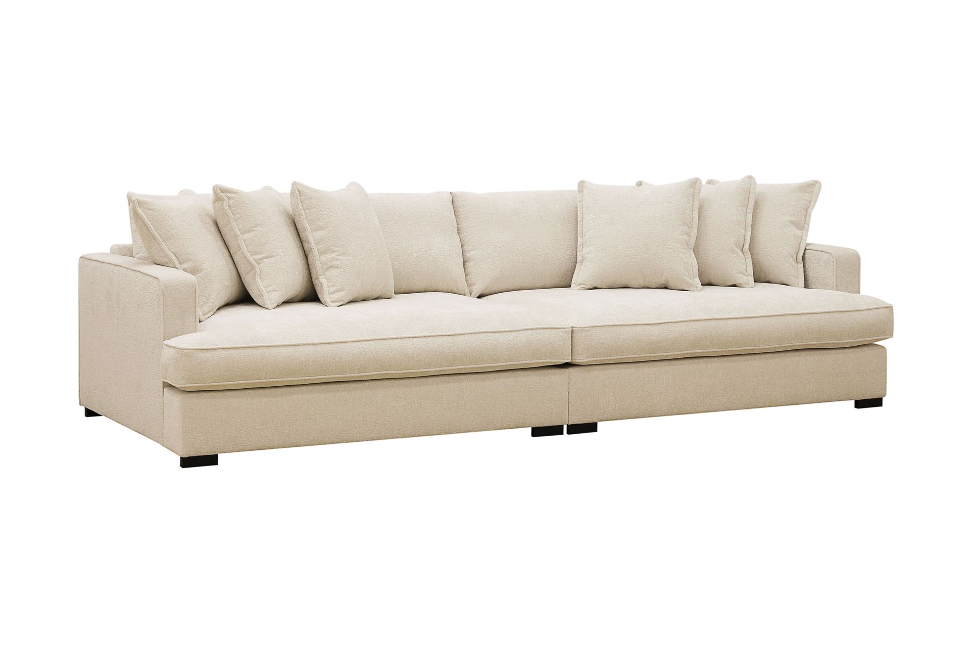 Rossita Lyx 4-seters Ekstra Dyp Sofa i Chenille - Beige - Møbler - Sofaer - 4 seter sofa