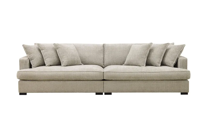 Rossita Lyx 4-seters Ekstra Dyp Sofa i Chenille - Grå / Beige - Møbler - Sofaer - 4 seter sofa