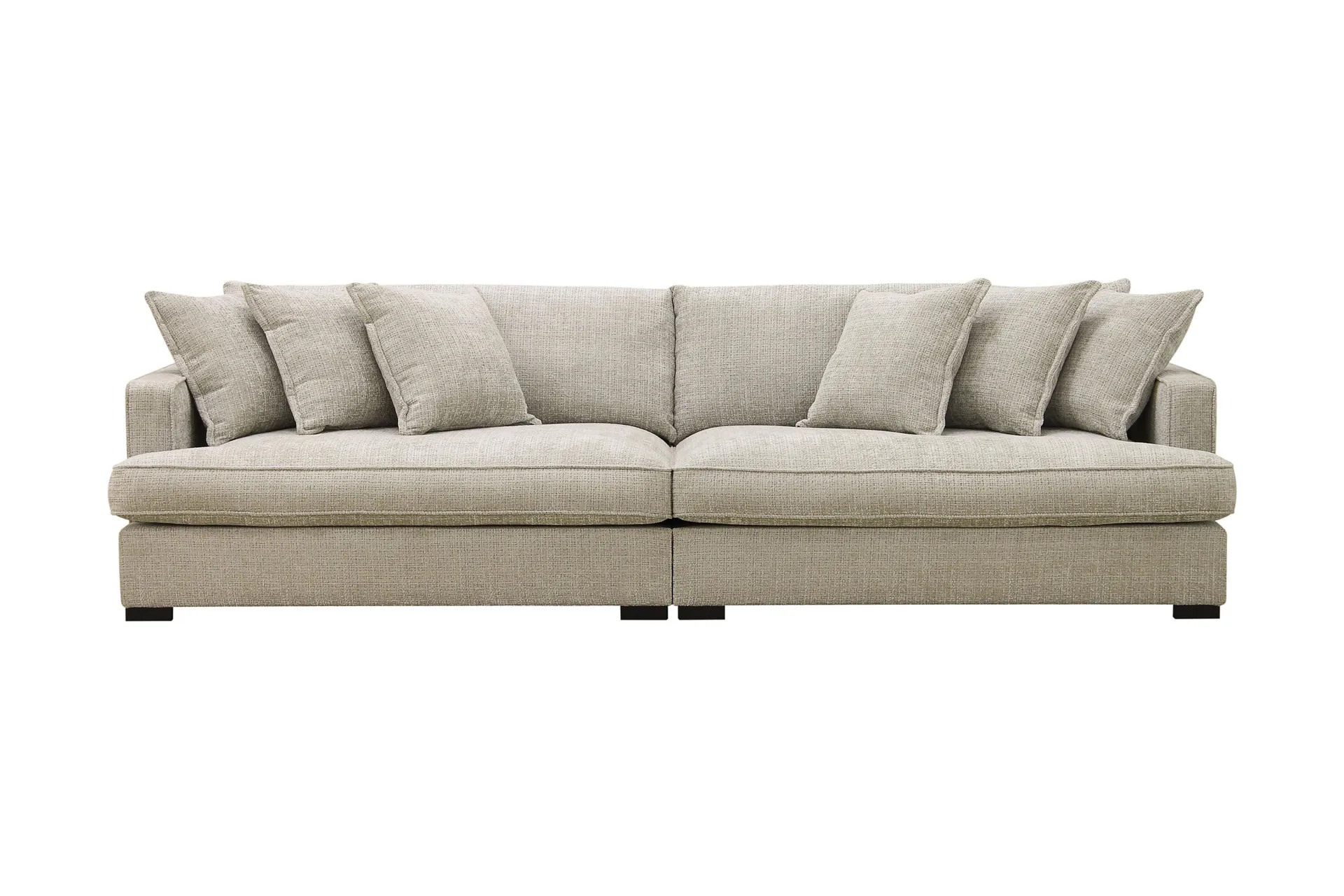 Rossita Lyx 4-seters Ekstra Dyp Sofa i Chenille - Grå / Beige