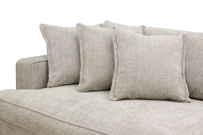 Rossita Lyx 4-seters Ekstra Dyp Sofa i Chenille - Grå / Beige - Møbler - Sofaer - 4 seter sofa
