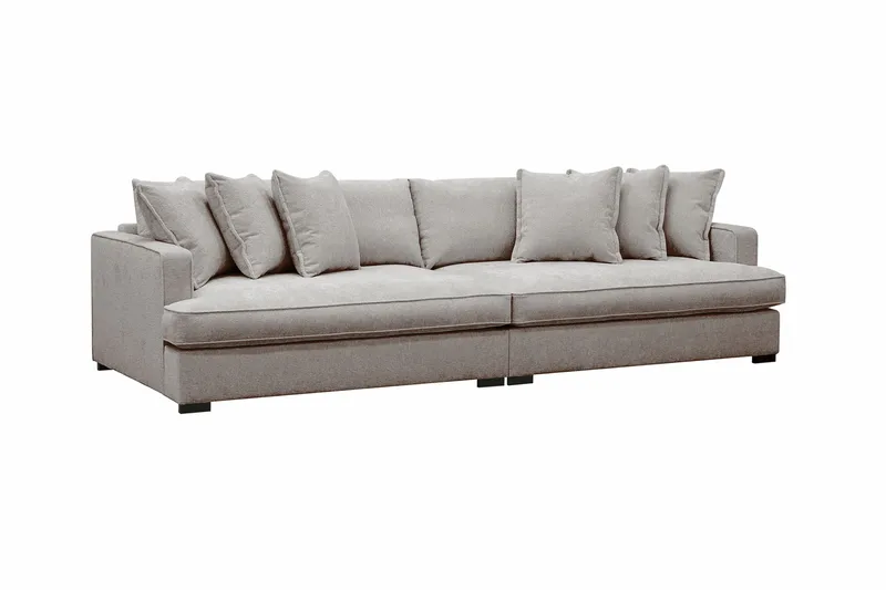 Rossita Lyx 4-seters Ekstra Dyp Sofa i Chenille - Grå / Brun - Møbler - Sofaer - 4 seter sofa