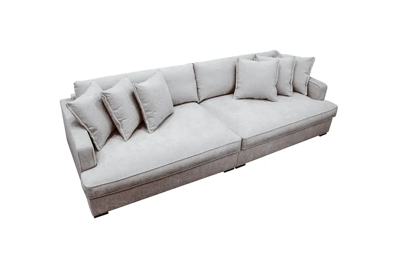 Rossita Lyx 4-seters Ekstra Dyp Sofa i Chenille - Grå / Brun - Møbler - Sofaer - 4 seter sofa