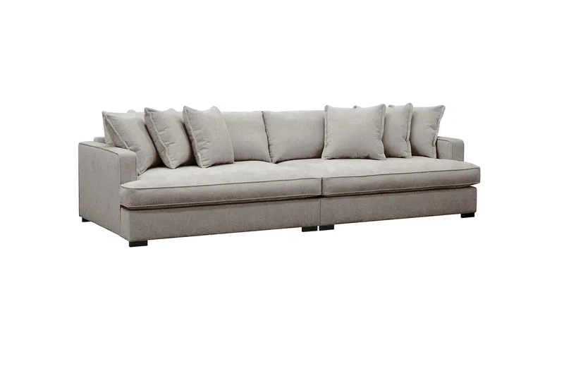 Rossita Lyx 4-seters Ekstra Dyp Sofa i Chenille - Grå / Brun - Møbler - Sofaer - 4 seter sofa