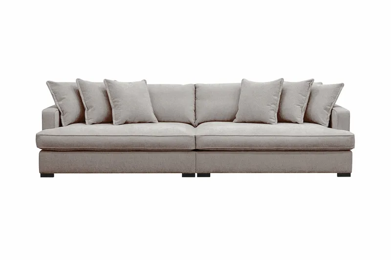 Rossita Lyx 4-seters Ekstra Dyp Sofa i Chenille - Grå / Brun - Møbler - Sofaer - 4 seter sofa