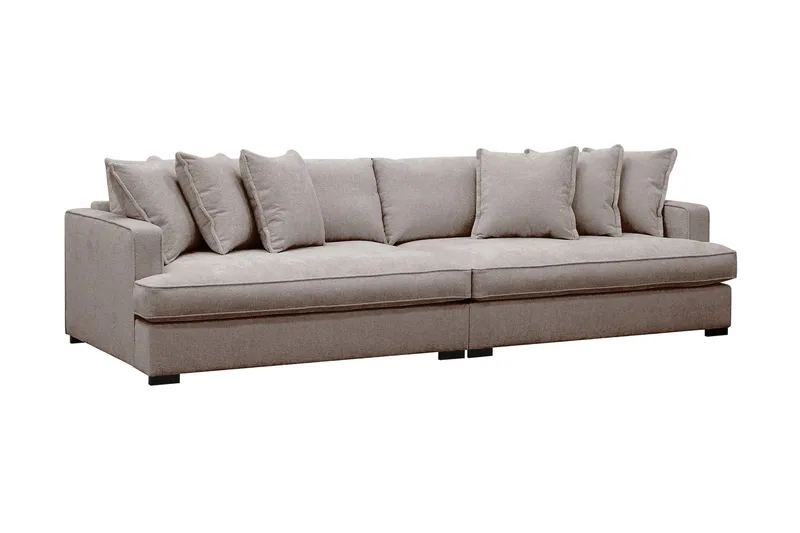Rossita Lyx 4-seters Ekstra Dyp Sofa i Chenille - Grå / Brun - Møbler - Sofaer - 4 seter sofa