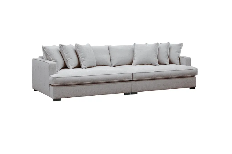 Rossita Lyx 4-seters Ekstra Dyp Sofa i Chenille - Grå / Brun - Møbler - Sofaer - 4 seter sofa