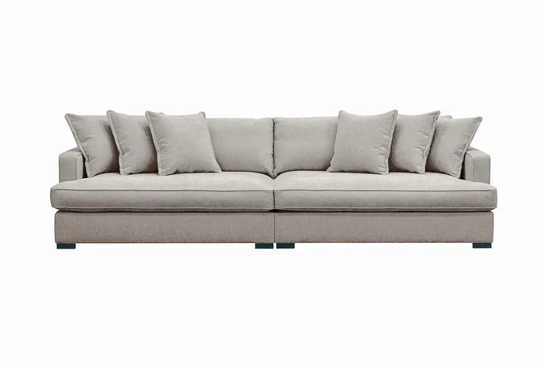 Rossita Lyx 4-seters Ekstra Dyp Sofa i Chenille - Grå / Brun - Møbler - Sofaer - 4 seter sofa