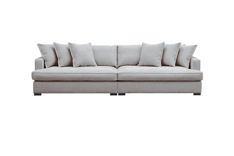 Rossita Lyx 4-seters Ekstra Dyp Sofa i Chenille - Grå / Brun - Møbler - Sofaer - 4 seter sofa