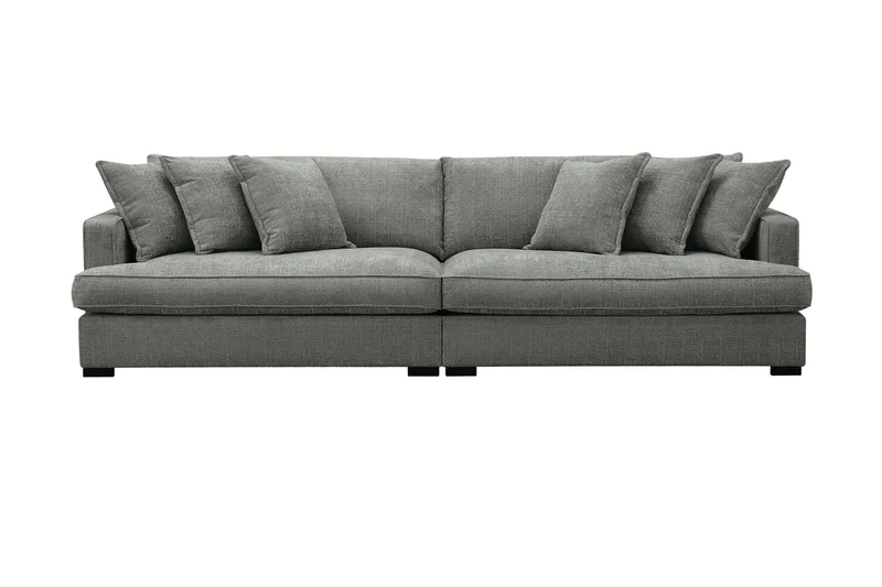 Rossita Lyx 4-seters Ekstra Dyp Sofa i Chenille - Grå - Møbler - Sofaer - 4 seter sofa