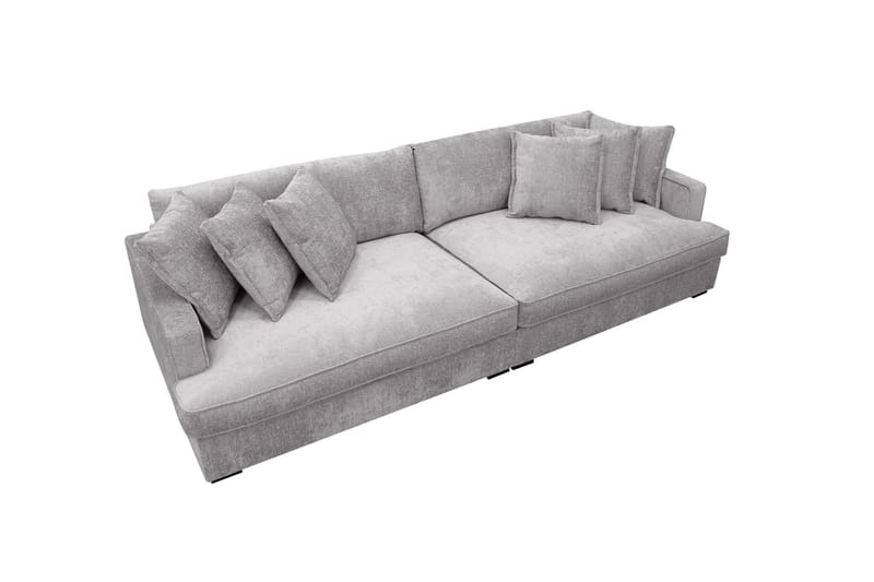 Rossita Lyx 4-seters Ekstra Dyp Sofa i Chenille - Grå - Møbler - Sofaer - 4 seter sofa