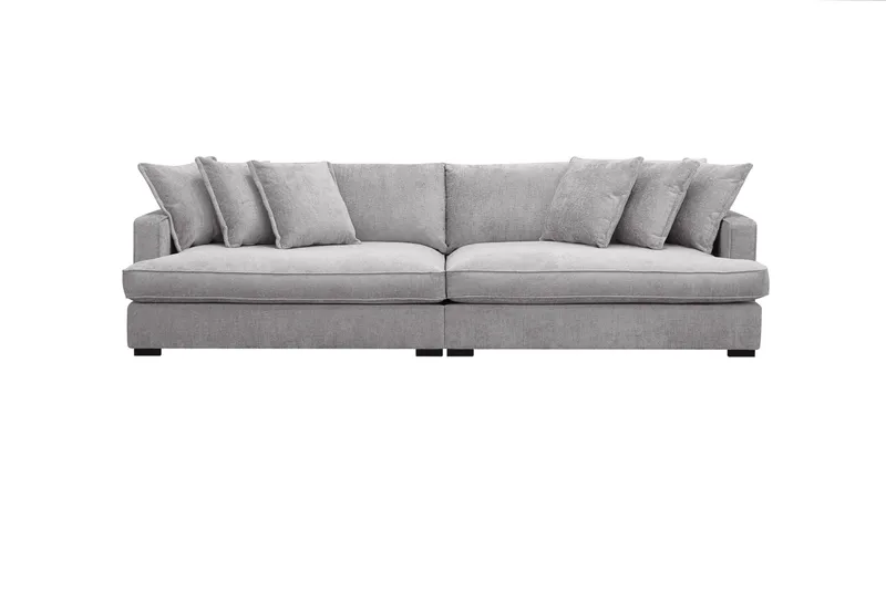 Rossita Lyx 4-seters Ekstra Dyp Sofa i Chenille - Grå - Møbler - Sofaer - 4 seter sofa