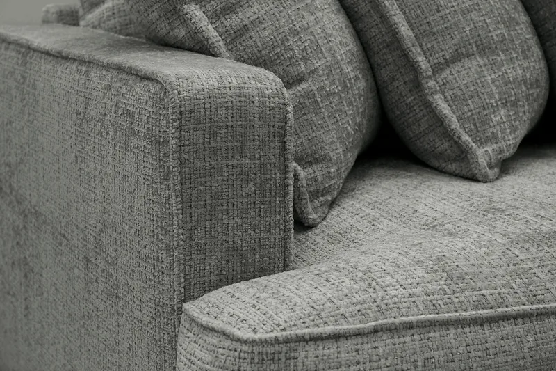 Rossita Lyx 4-seters Ekstra Dyp Sofa i Chenille - Grå - Møbler - Sofaer - 4 seter sofa