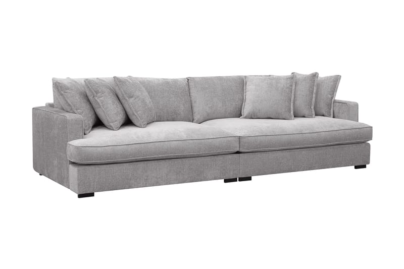 Rossita Lyx 4-seters Ekstra Dyp Sofa i Chenille - Grå - Møbler - Sofaer - 4 seter sofa