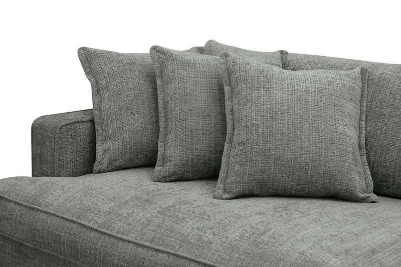 Rossita Lyx 4-seters Ekstra Dyp Sofa i Chenille - Grå - Møbler - Sofaer - 4 seter sofa