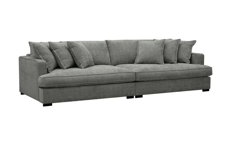 Rossita Lyx 4-seters Ekstra Dyp Sofa i Chenille - Grå - Møbler - Sofaer - 4 seter sofa
