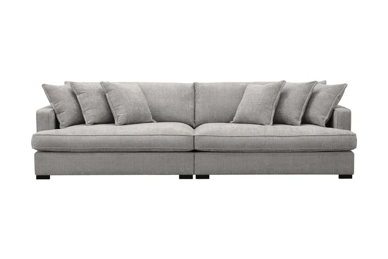 Rossita Lyx 4-seters Ekstra Dyp Sofa i Chenille - Lys grå - Møbler - Sofaer - 4 seter sofa