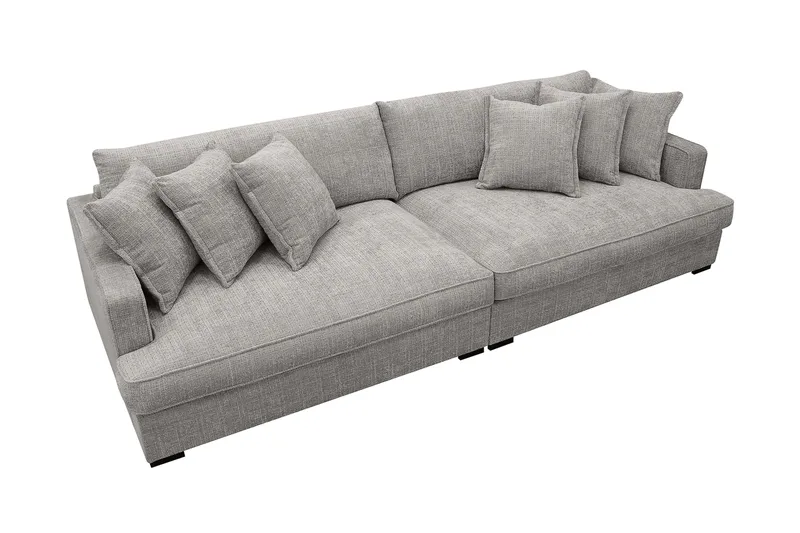 Rossita Lyx 4-seters Ekstra Dyp Sofa i Chenille - Lys grå - Møbler - Sofaer - 4 seter sofa