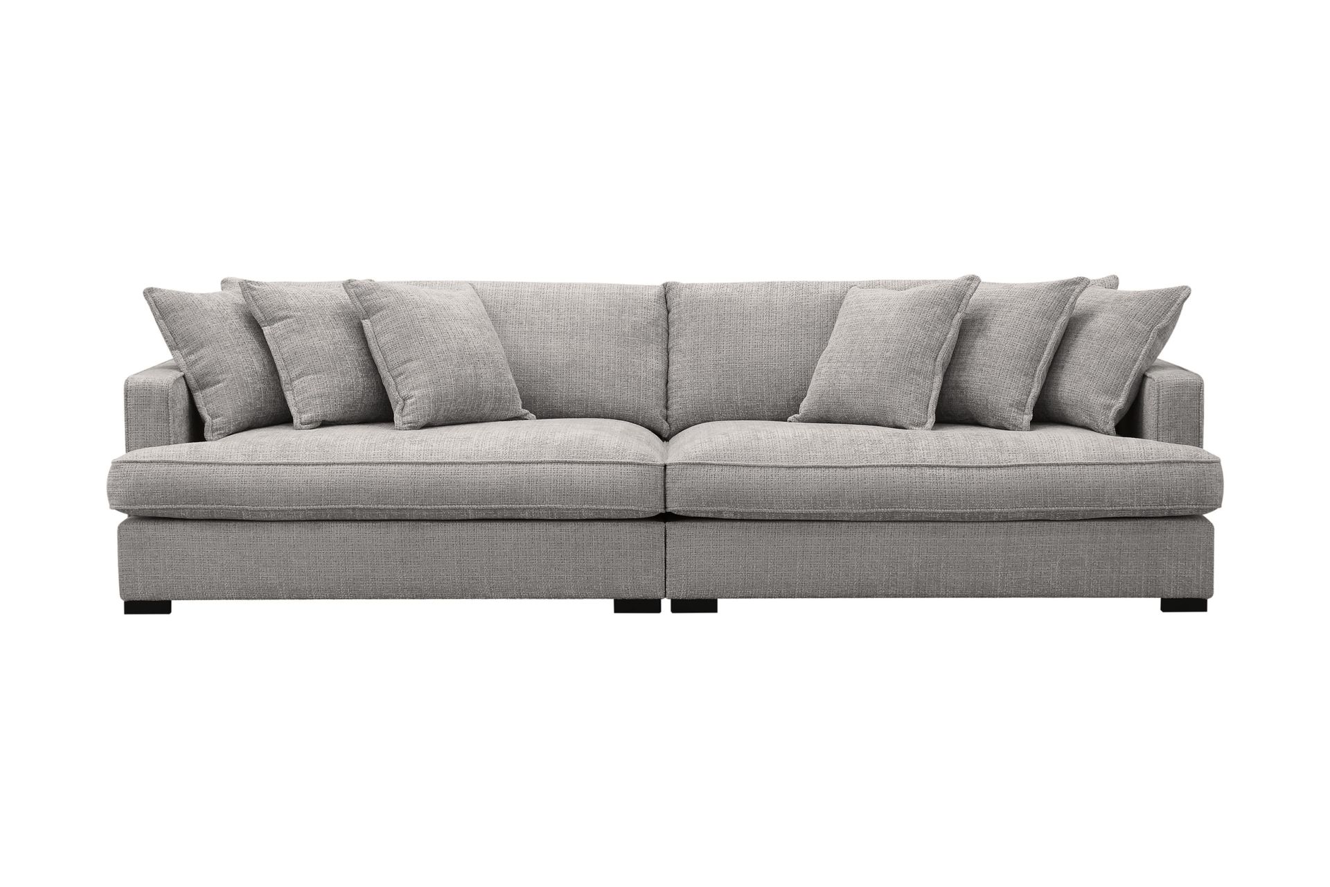 Rossita Lyx 4-seters Ekstra Dyp Sofa i Chenille - Lys grå - Møbler - Sofaer - 4 seter sofa