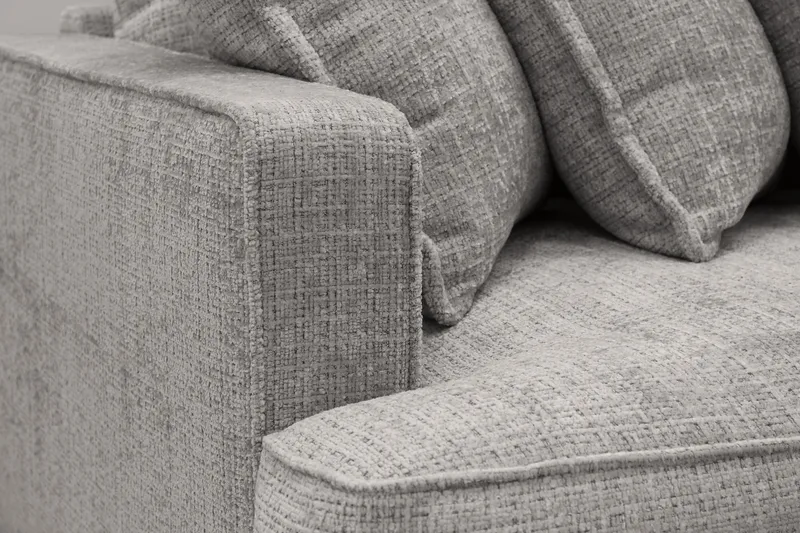 Rossita Lyx 4-seters Ekstra Dyp Sofa i Chenille - Lys grå - Møbler - Sofaer - 4 seter sofa