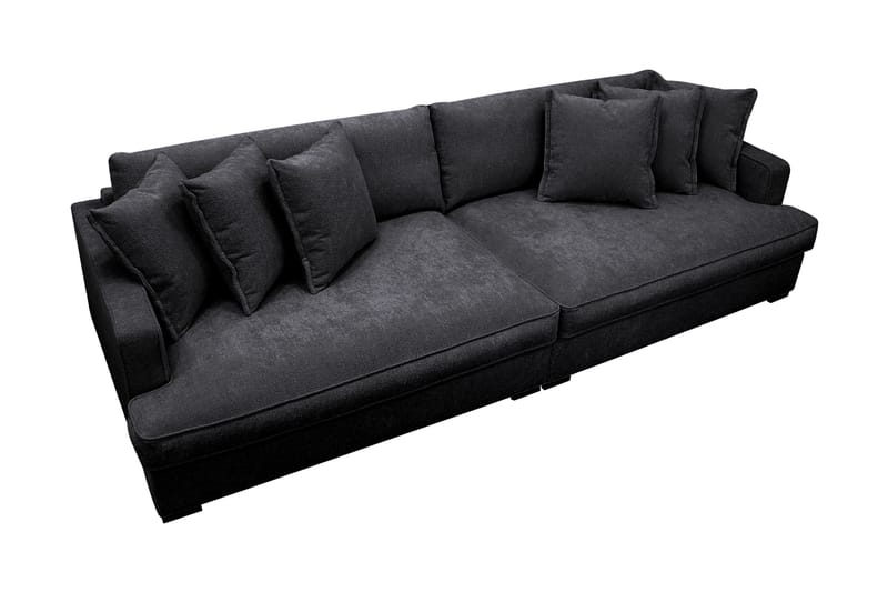 Rossita Lyx 4-seters Ekstra Dyp Sofa i Chenille - Svart - Møbler - Sofaer - 4 seter sofa