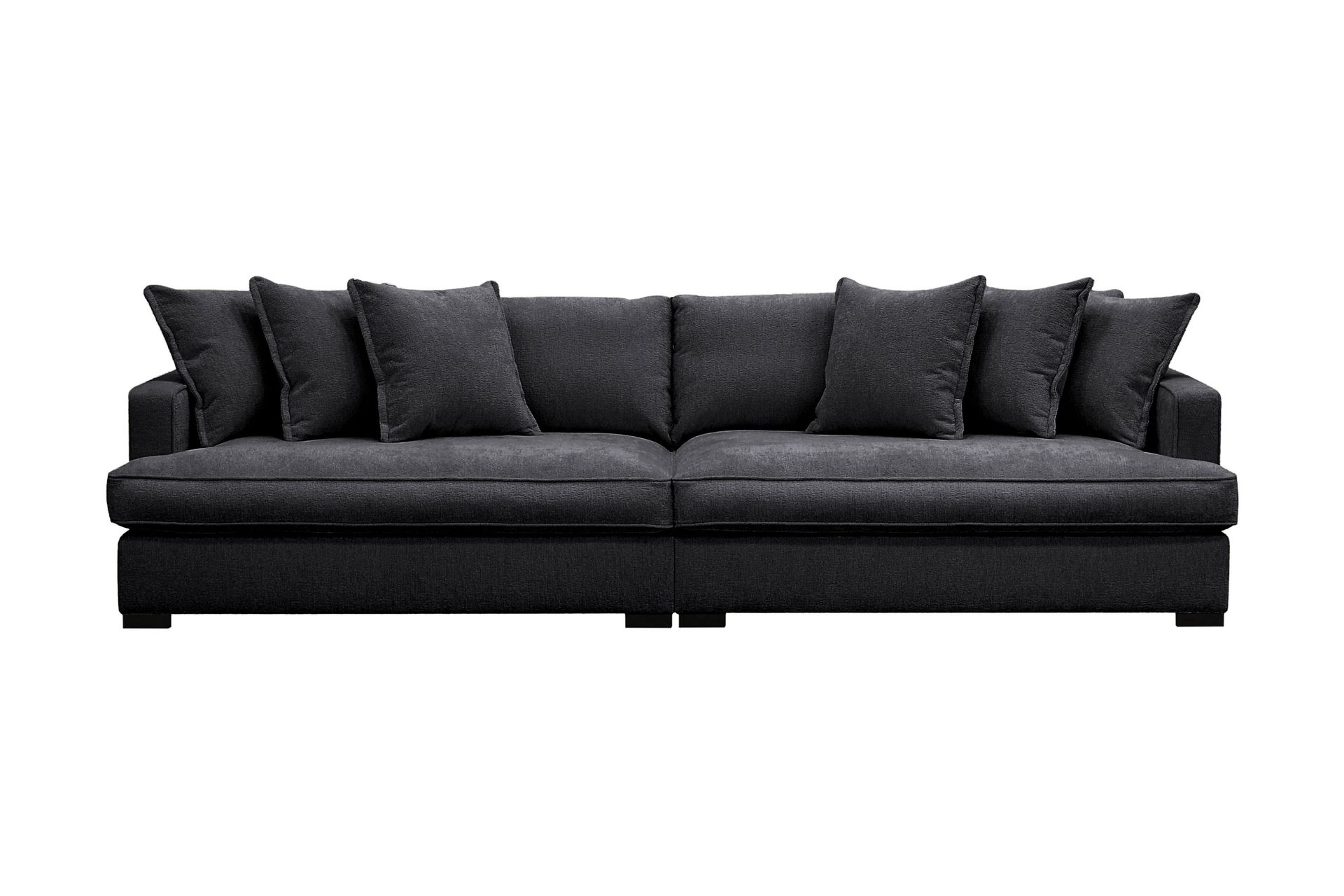 Rossita Lyx 4-seters Ekstra Dyp Sofa i Chenille - Svart - Møbler - Sofaer - 4 seter sofa