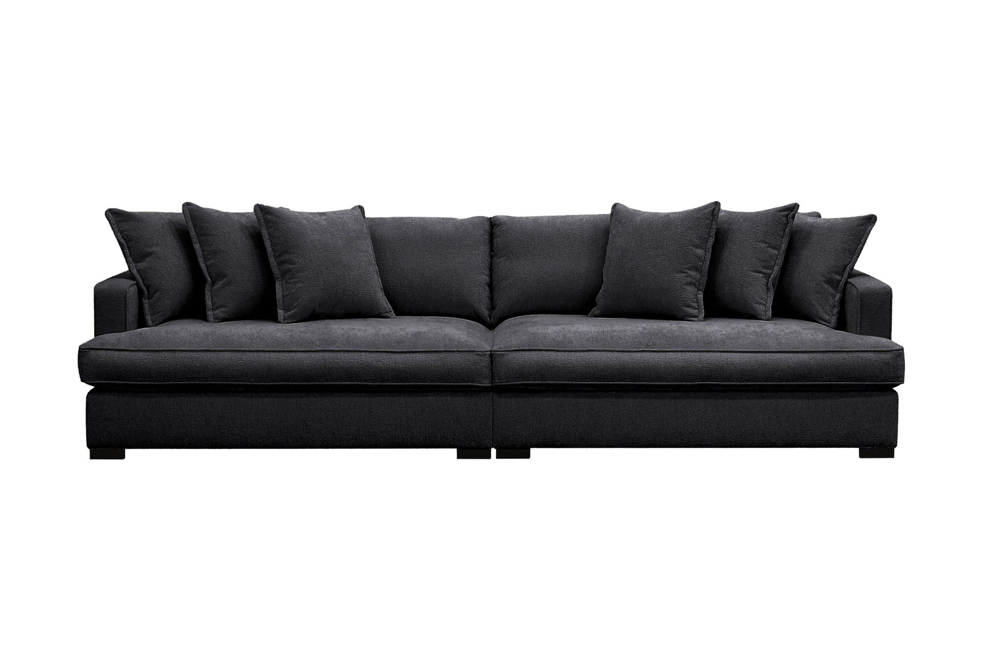 Rossita Lyx 4-seters Ekstra Dyp Sofa i Chenille - Svart