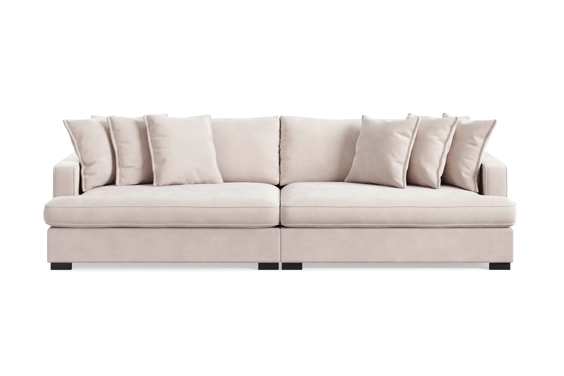 Rossita Lyx 4-seters Ekstra Dyp Sofa i Fløyel - Beige