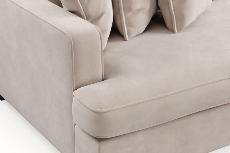 Rossita Lyx 4-seters Ekstra Dyp Sofa i Fløyel - Beige - Møbler - Sofaer - Fløyel sofaer