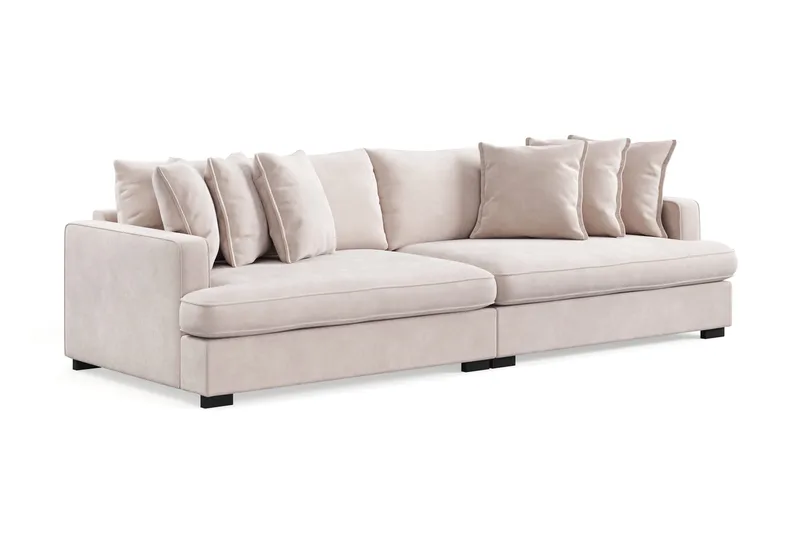 Rossita Lyx 4-seters Ekstra Dyp Sofa i Fløyel - Beige - Møbler - Sofaer - Fløyel sofaer
