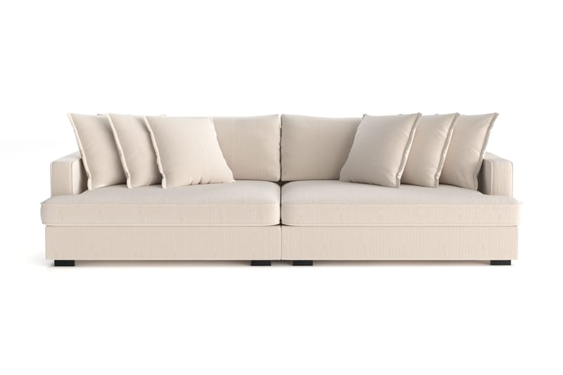 Rossita Lyx 4-seters Ekstra Dyp Sofa i Kordfløyel - Beige - Møbler - Sofaer - 4 seter sofa