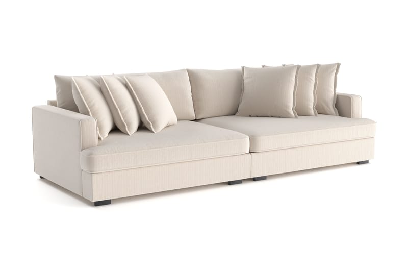 Rossita Lyx 4-seters Ekstra Dyp Sofa i Kordfløyel - Beige - Møbler - Sofaer - 4 seter sofa