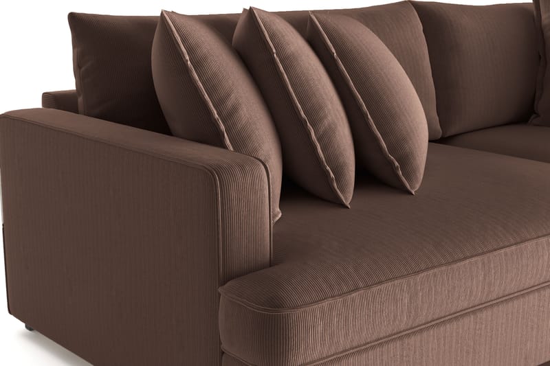 Rossita Lyx 4-seters Ekstra Dyp Sofa i Kordfløyel - Brun - Møbler - Sofaer - 4 seter sofa