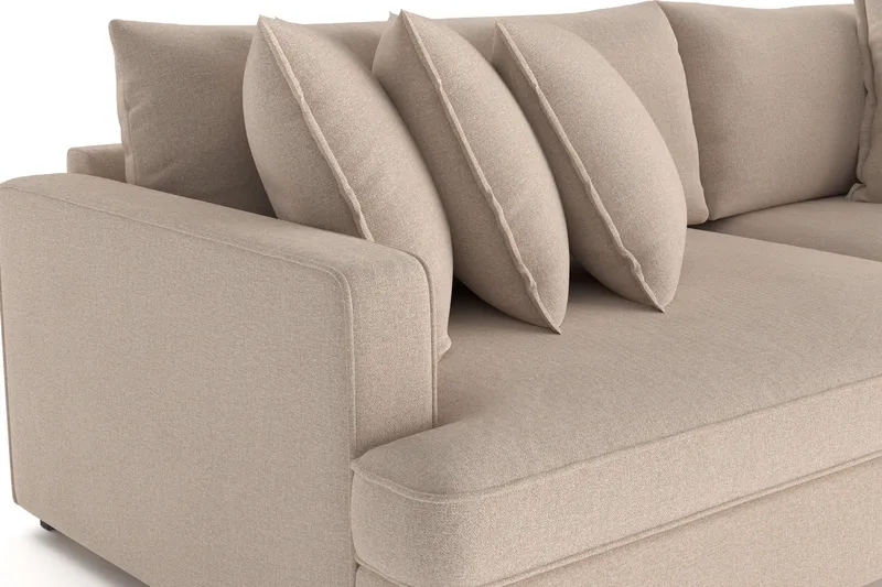 Rossita Lyx 4-seters Ekstra Dyp Sofa i Stoff - Beige - Møbler - Sofaer - 4 seter sofa