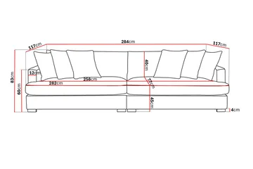 Rossita Lyx 4-seters Ekstra Dyp Sofa i Stoff - Beige - Møbler - Sofaer - 4 seter sofa