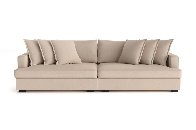 Rossita Lyx 4-seters Ekstra Dyp Sofa i Stoff - Beige - Møbler - Sofaer - 4 seter sofa