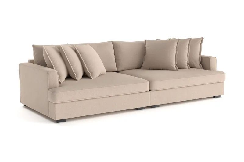 Rossita Lyx 4-seters Ekstra Dyp Sofa i Stoff - Beige - Møbler - Sofaer - 4 seter sofa