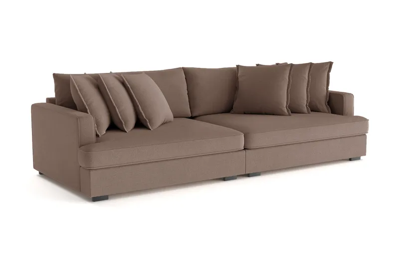 Rossita Lyx 4-seters Ekstra Dyp Sofa i Stoff - Brun - Møbler - Sofaer - 4 seter sofa