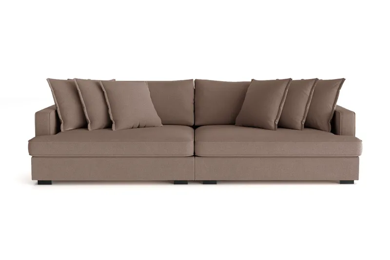 Rossita Lyx 4-seters Ekstra Dyp Sofa i Stoff - Brun - Møbler - Sofaer - 4 seter sofa