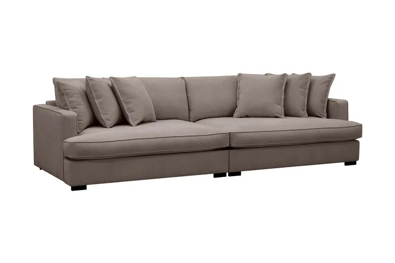 Rossita Lyx 4-seters ekstra dyp stoffsofa - Brun - Møbler - Sofaer - 4 seter sofa