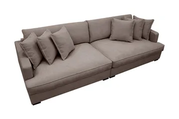 Rossita Lyx 4-seters ekstra dyp stoffsofa - Brun - Møbler - Sofaer - 4 seter sofa