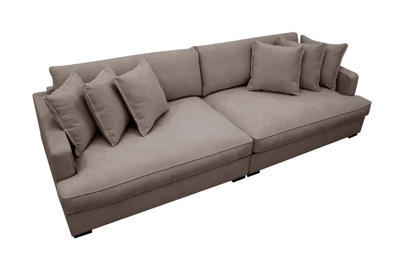 Rossita Lyx 4-seters ekstra dyp stoffsofa - Brun - Møbler - Sofaer - 4 seter sofa