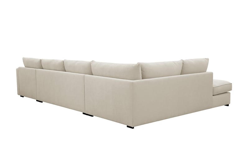 Rossita Lyx 5-seter Høyrevendt U-formet Ekstra dyp Sofa med Divan og Sjeselong i Stoff - Beige - Møbler - Sofaer - U-sofa