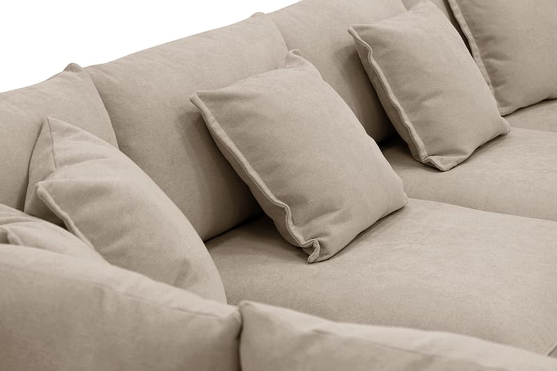 Rossita Lyx 5-seter Høyrevendt U-formet Ekstra dyp Sofa med Divan og Sjeselong i Stoff - Brun - Møbler - Sofaer - U-sofa