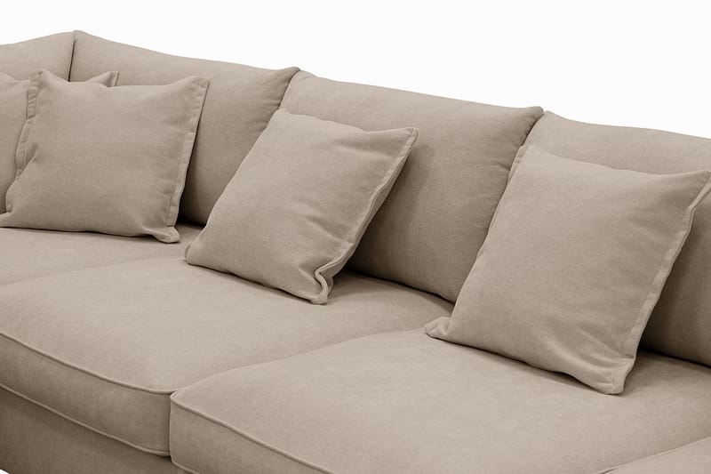 Rossita Lyx 5-seter Høyrevendt U-formet Ekstra dyp Sofa med Divan og Sjeselong i Stoff - Brun - Møbler - Sofaer - U-sofa